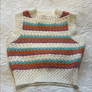 🛍️5 for $20🛍️ Colorful Striped Crochet Sweater Vest